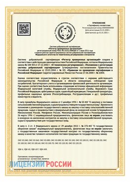 Приложение к сертификату для ИП Алдан Сертификат СТО 03.080.02033720.1-2020